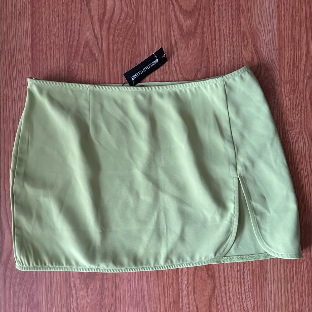 NWT Pretty Little Things- lime green mini skirt